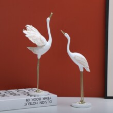 仙鹤工艺品摆件仿真动物高档精致装饰摆件客厅玄关电视柜装饰摆件