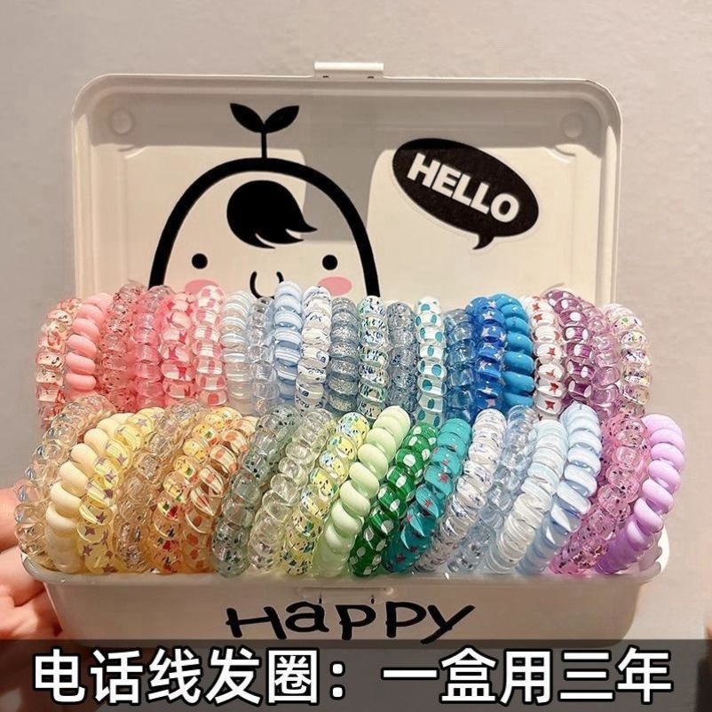 Gradiente de color gelatina línea telefónica cabello anillo cabeza cuerda para mujeres 2025 nueva banda de goma de cola de caballo alta toque de sombrero sin rastro temperamento