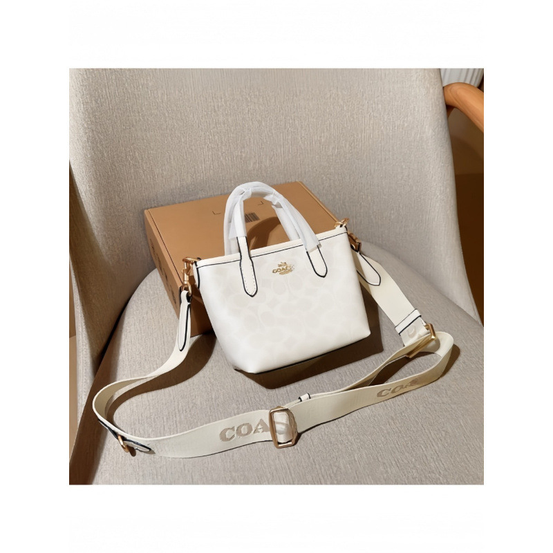 Coach C's New Women's Bag, Vintage Monogram City15 Mini Tote Bag, Shoulder Crossbody Handbag, Basket-Style Bag Coach C's New Women's Bag, Vintage Monogram City15 Mini Tote Bag, Shoulder Crossbody Handbag, Basket-Style Bag