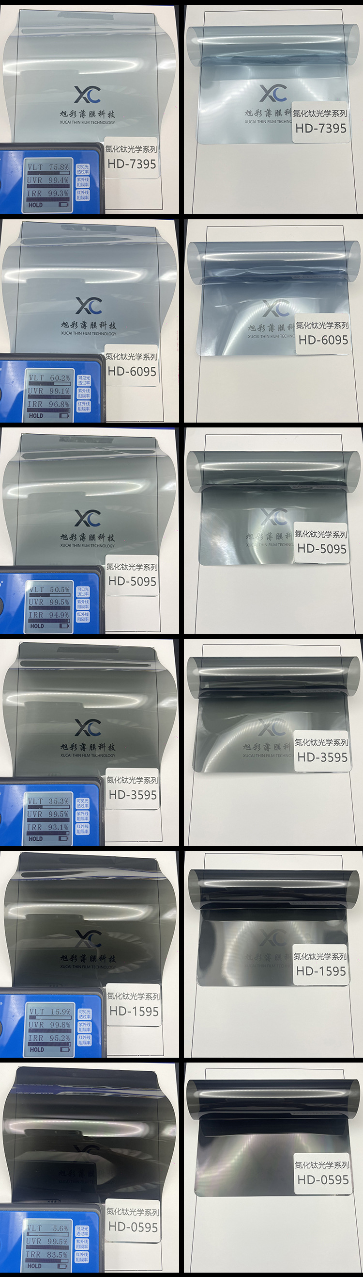 Automobile solar film titanium nitride high-definition high-permeability heat-insulating glass film front window explosion-proof anti-ultraviolet solar film