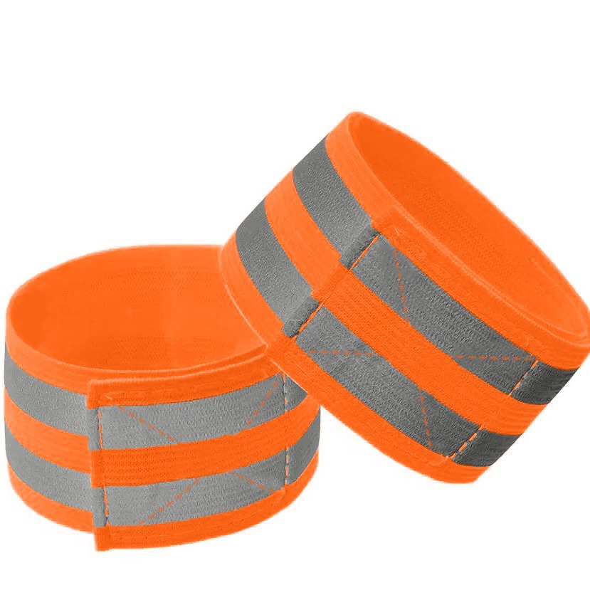 5cm ensanchado, alto, doble tira de material elástico reflectante, brazo reflectante, brazalete, polainas, ciclismo, carrera nocturna
