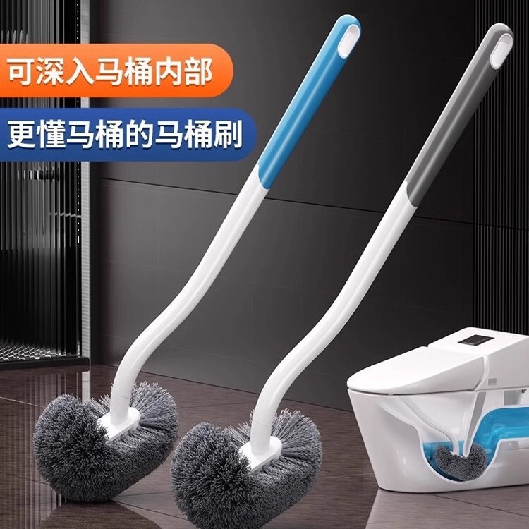 Toilet Brush for Home Use, New Bathroom Tile Corner Cleaning Tool, Wall-Mounted Long-Handle Toilet Brush