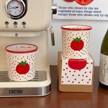 原创款波点番茄马克杯高颜值礼盒装手握杯家用陶瓷杯子女生伴手礼