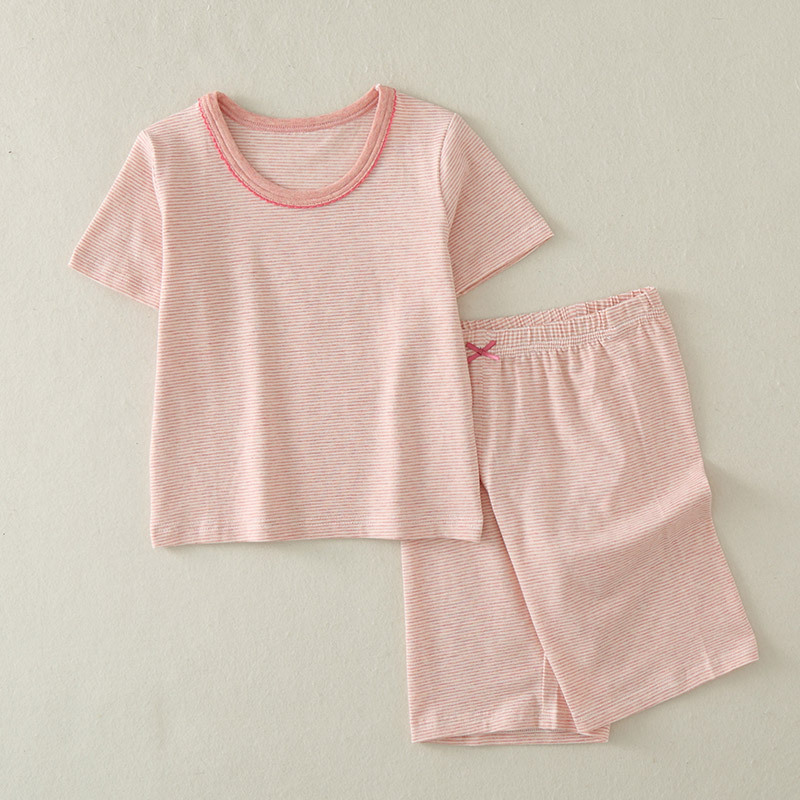 Striped cherry short sleeve 5 points suit