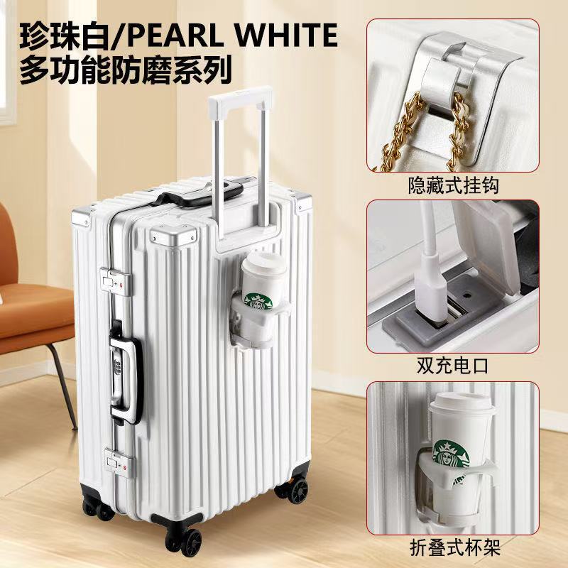 Luggage Suitcase for Women, Large Capacity Suitcase 28inch Trendy Spinner Suitcase for Men, Password Lock Leather Suitcase, New Model with Reinforced Frame