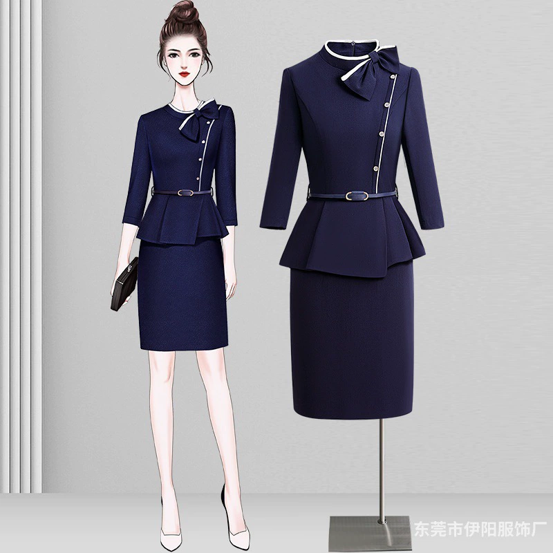 Профессиональное платье-парикмахер, Модная темперамент, способная Женская рабочая одежда с высоким смыслом, руководство по продажам, рабочая одежда