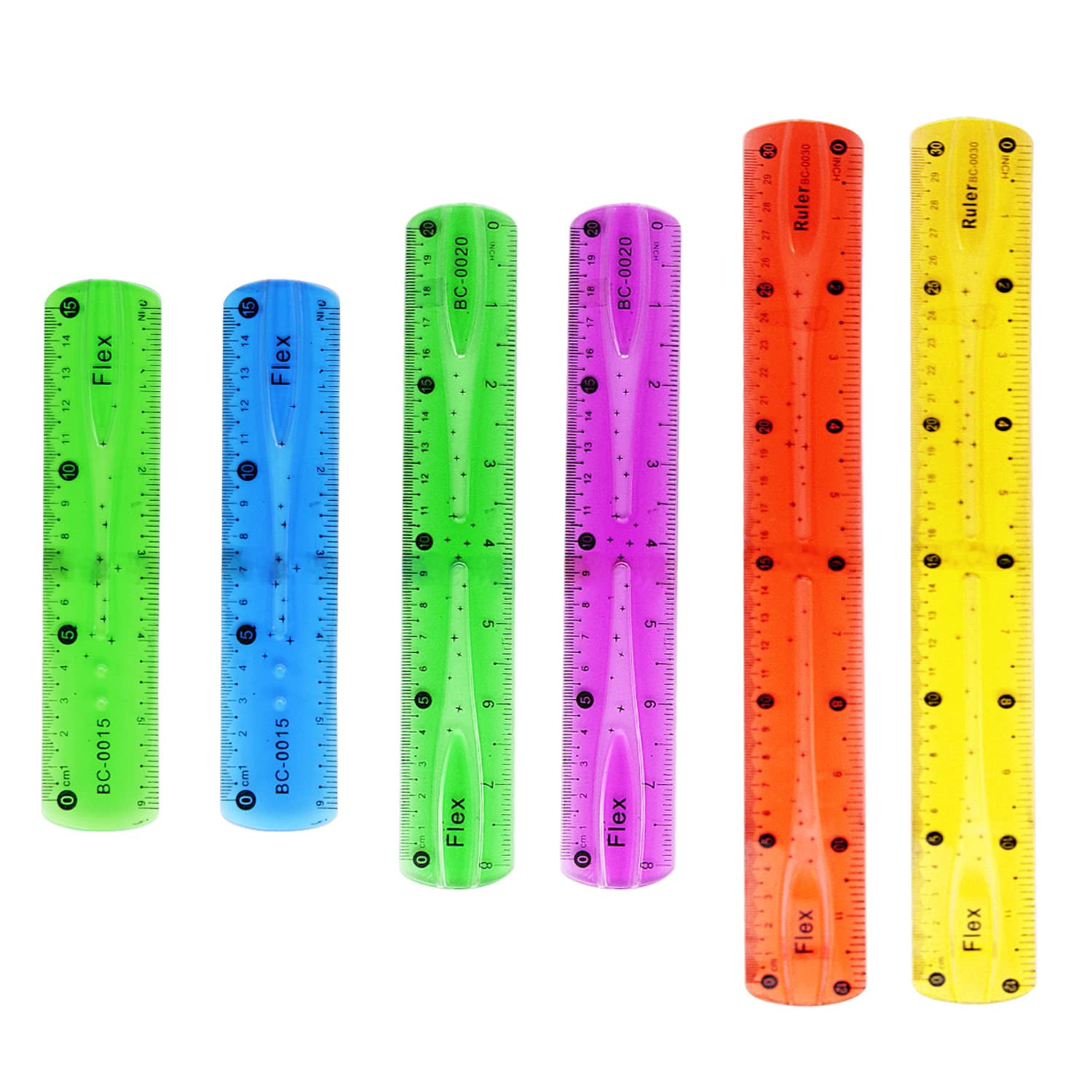 PVC traje suave regla flexible 30cm Regla suave plegable constantemente color caramelo regla flexible plegable