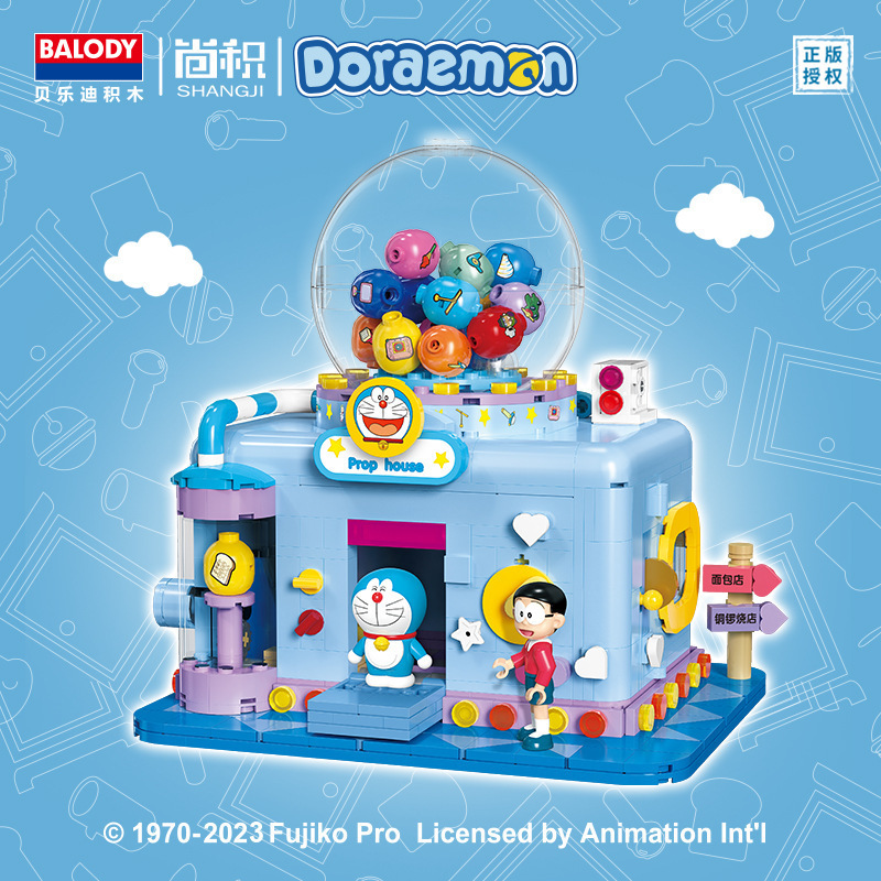 Belodi 21084 - 86 autentico Doraemon Street View tiendas de decoración modelo de juguetes para niños ensamblar bloques de construcción