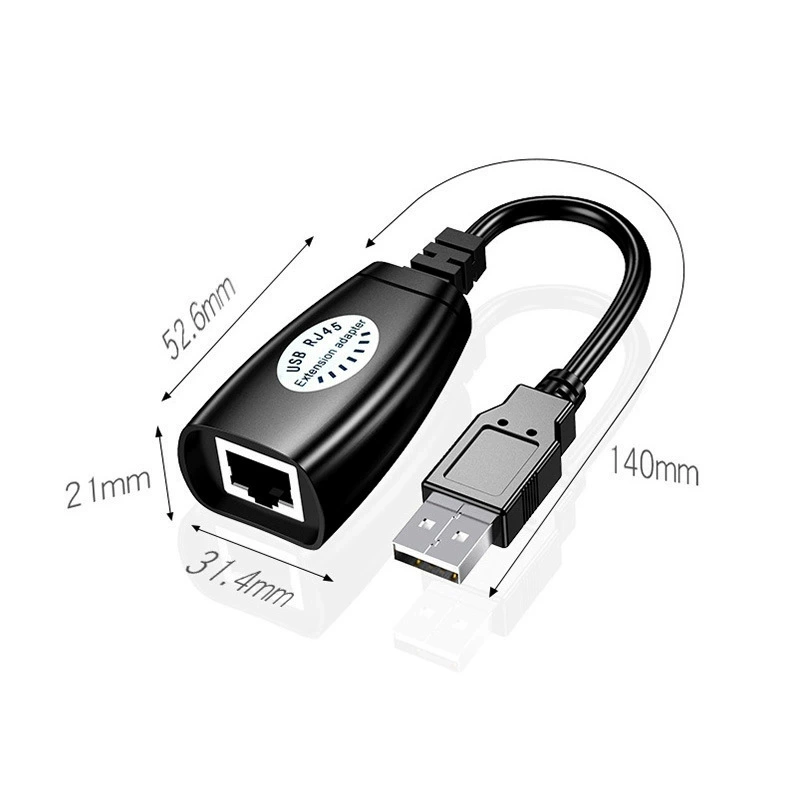USB–RJ45 удлинитель сигнала, усилитель для сетевого кабеля USB→RJ45