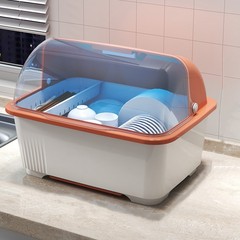 Kitchen drain bowl cabinet with lid, for stacking bowls, plates, and utensils, household item rack, dustproof bowl and chopstick storage box