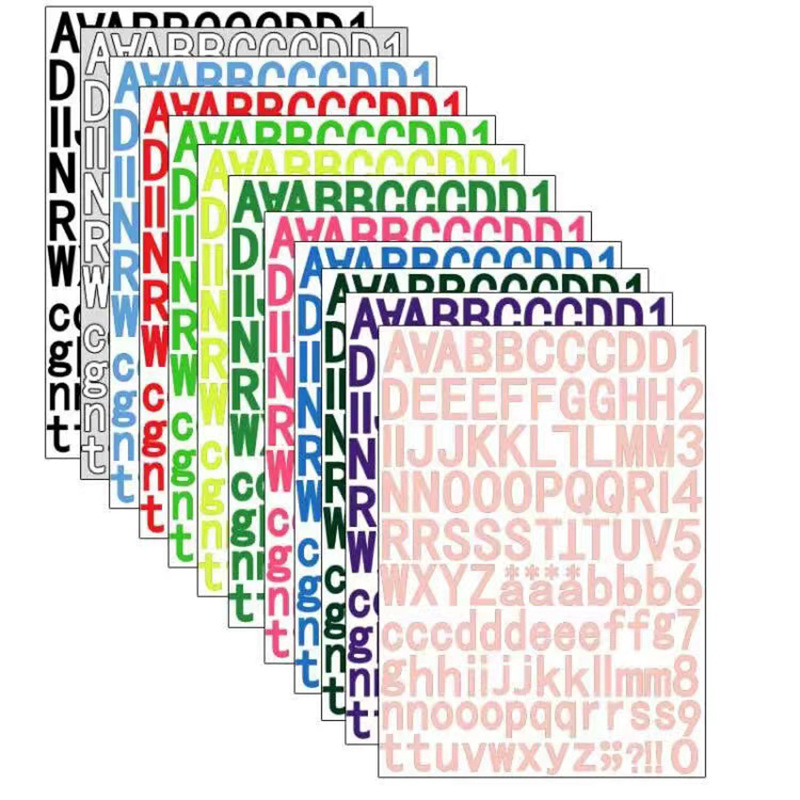 跨境外贸彩色英文字母数字组合diy贴纸水杯电脑装饰防水贴纸
