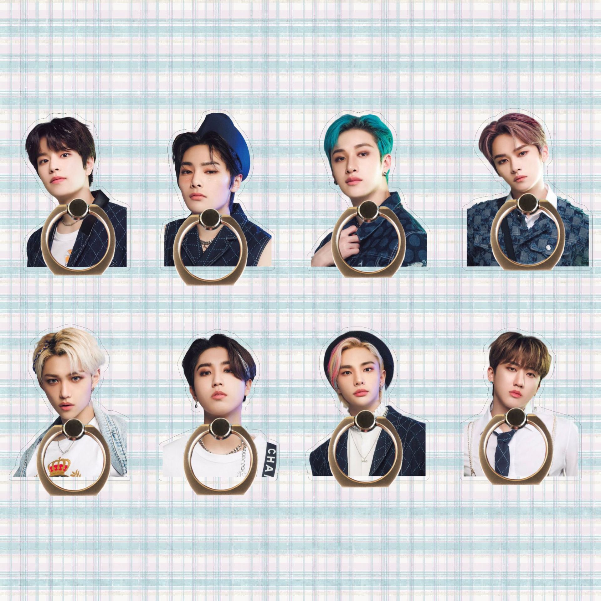 Stray Kids-style merchandise for Korean male group star Huang Xuanchen and Li Longfu, mobile phone finger ring holder Zj03
