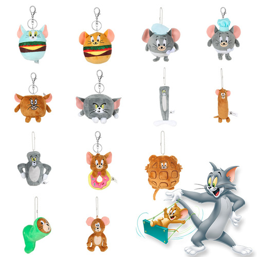 Genuine Tom and Jerry Tom Cat Jerry Mouse Transformation Series Plush Dolls Doll Pendants Cute Cartoon Pendants