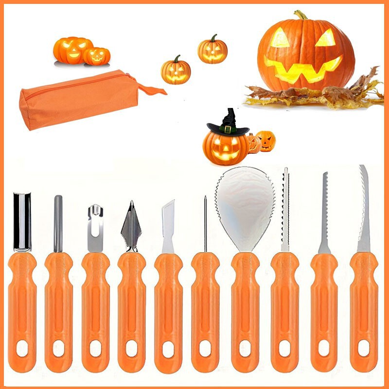 工場直送7点セットステンレス製カボチャ彫刻ツールDIYハロウィンツールカボチャ手彫りナイフ|undefined