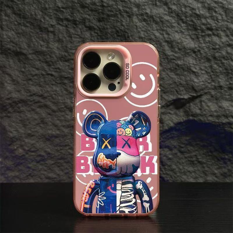 Color Silver Shell-Pink-Smiley Machine Bear