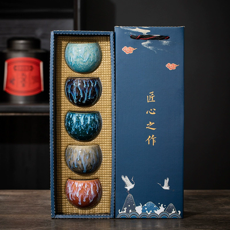 Kiln Five Elements Cup Ceramic Single Cup Master Cup Building Cup Cup Set Tianmu glaze Dragon Egg Cup Gift