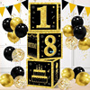 Gold Black Birthday Number Boxes 1pcs 18 30 40 50 60 Years