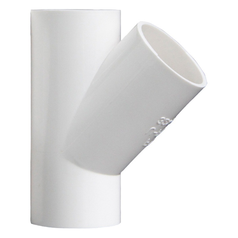 Suministro de agua de diámetro variable de PVC, tee inclinado 50 75 110 45 grados, accesorios engrosados para pecera, accesorios para tuberías de alcantarillado