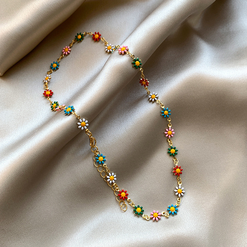Großes Emaille Blumen Armband Statement Schmuck Für Damen_voghion.com