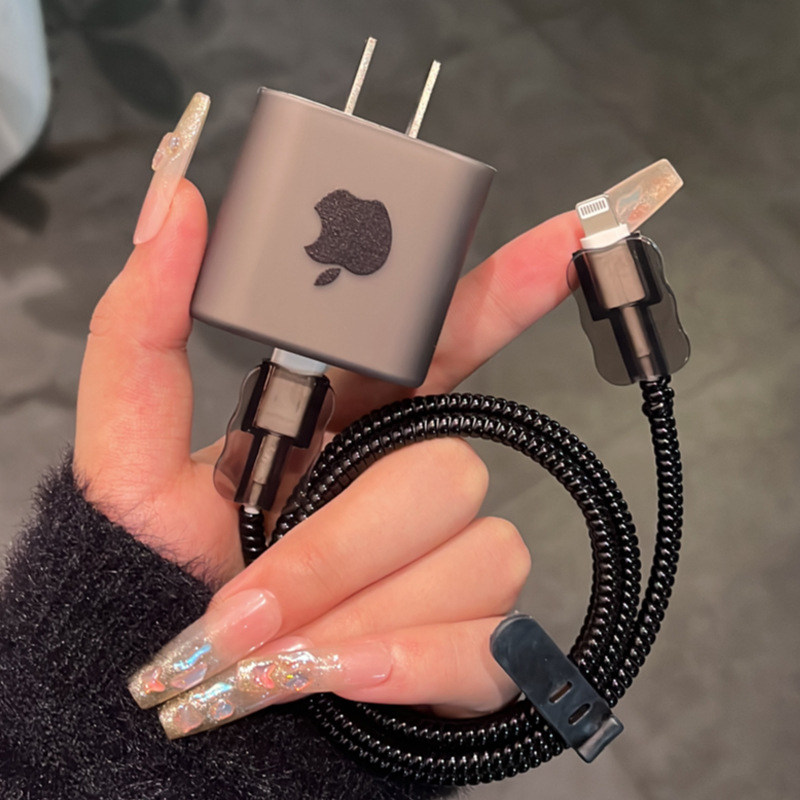 Funda protectora para cable de datos, compatible con el cargador Apple 13/15 y la funda protectora antiplegable para cable de datos de teléfono móvil.