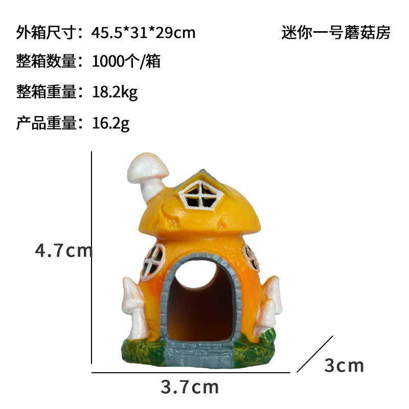 Mini concha casa de hongos para evitar la casa, decoración de la pecera, decoración del acuario, artesanía de resina, escondite de peces y camarones