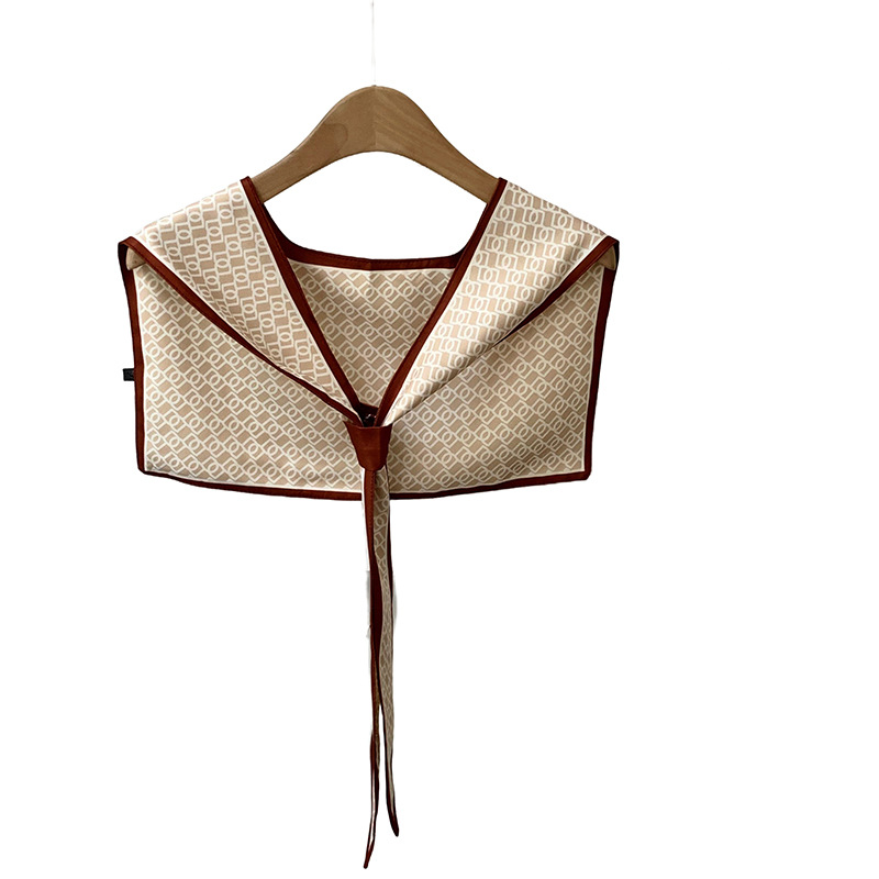 Chal de habitación con aire acondicionado, nueva decoración de cuello falso, bufanda anudada con protector de cuello, chal de seda, chaleco pequeño