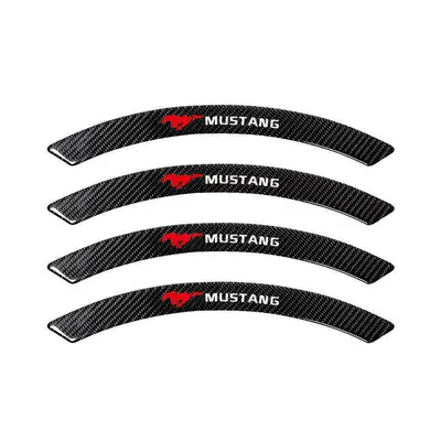 Qapı və bamper qoruyucu zolaqlar stickers, adhesive wheel arch decorative - mustang-carbon-fiber-wheel-arches-4-piece-set-unpackaged
