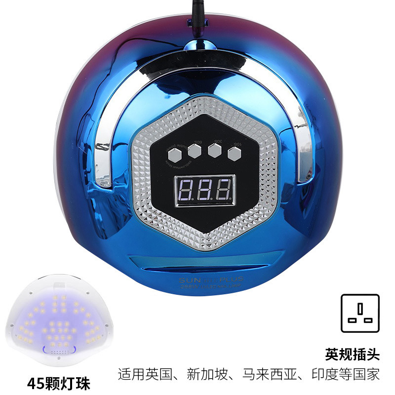 Lámpara de uñas inteligente con asa, pegamento de esmalte de uñas, lámpara para hornear para uñas 268W, secador de luz de fototerapia led de alta potencia