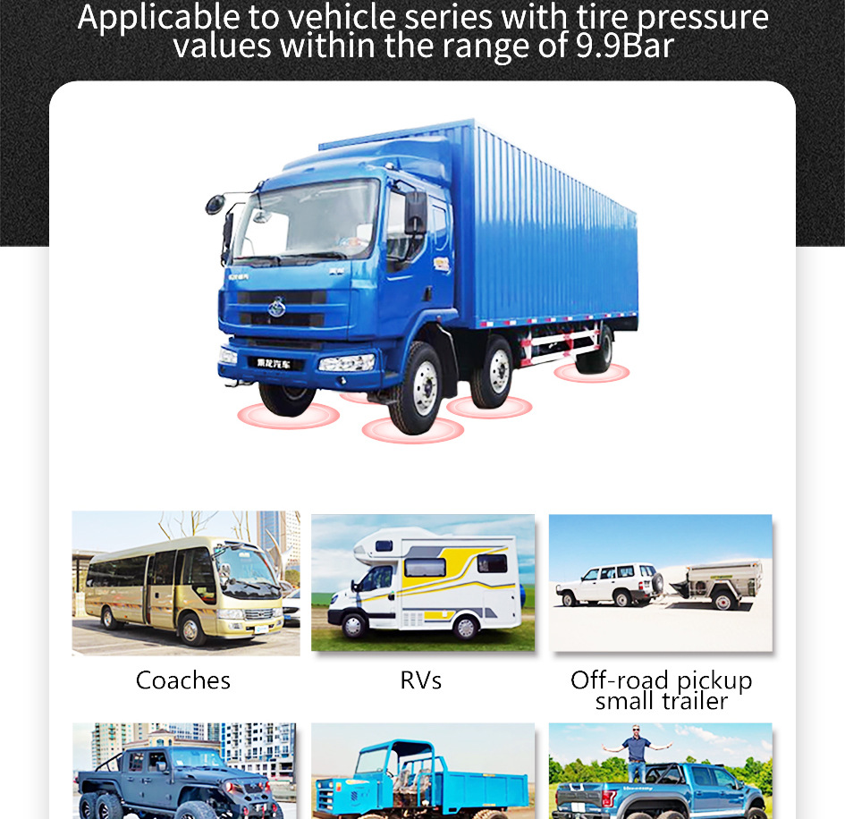 T11-6 Wheel-Mounted Tire Pressure Detector Solar-Powered Tire Pressure Monitoring High-Precision Wireless Rv Tire Pressure Tpms Cross-System