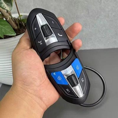 Car steering wheel RES MODE button cover assembly, used for BMW T-shaped steering wheel (Steering wheel) - silver-button-strip-assembly-with-blue-m1m2