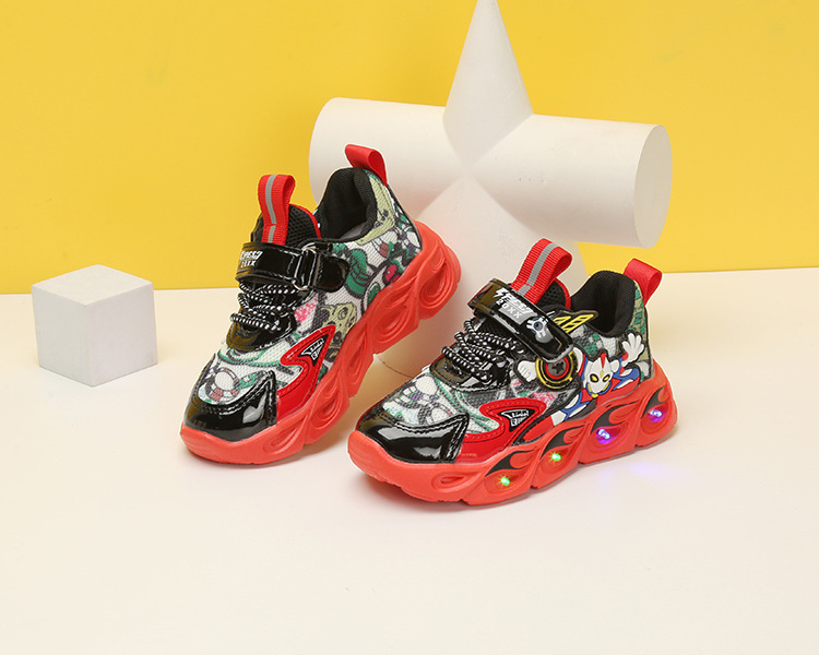 Tecknade barnsporter, små och medelstora kardborreband, lätta pojkskor, nya barnskor hösten 2022_voghion.com