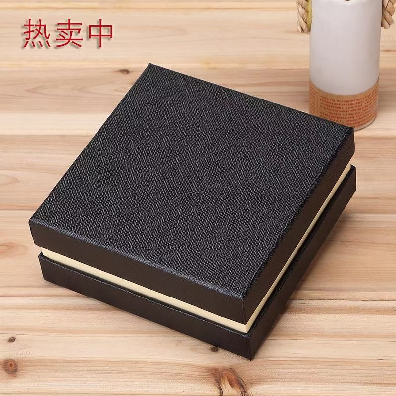 厂家现货黑色三层天地盖皮带盒高档正方形腰带礼品包装盒可定LOGO