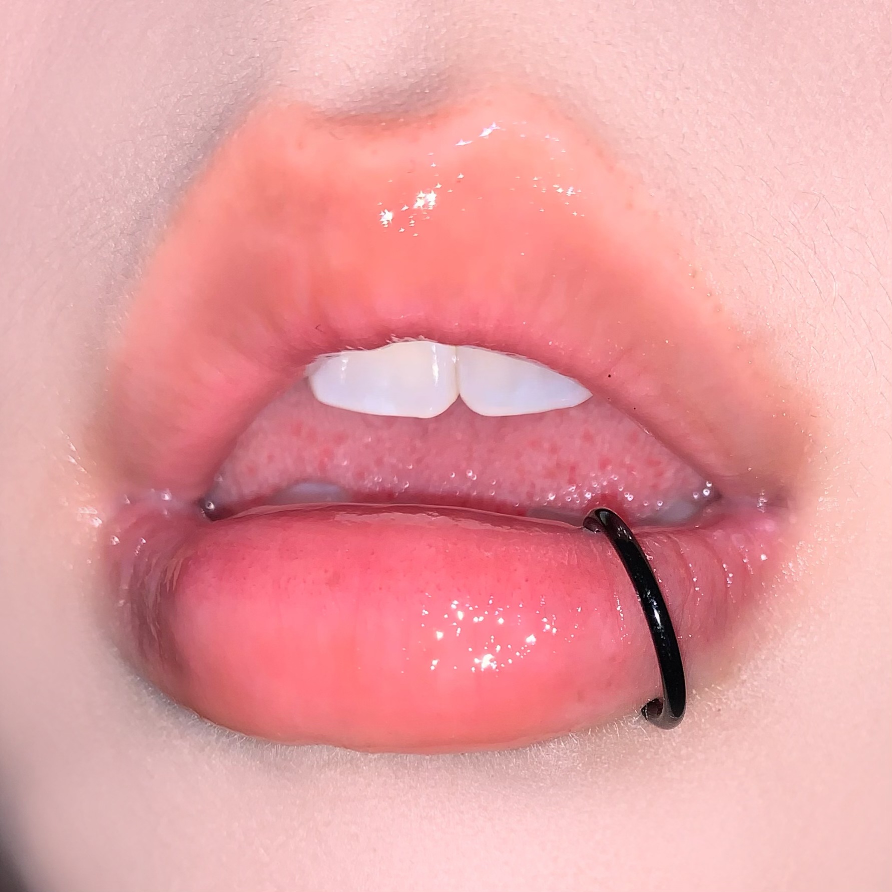 D-Ring Lip Ring Stainless Steel Titanium Snap-In Seamless Ring Lip Nail Ear Bone Nail Hot Girl Piercing Jewelry Wholesale detail image 7