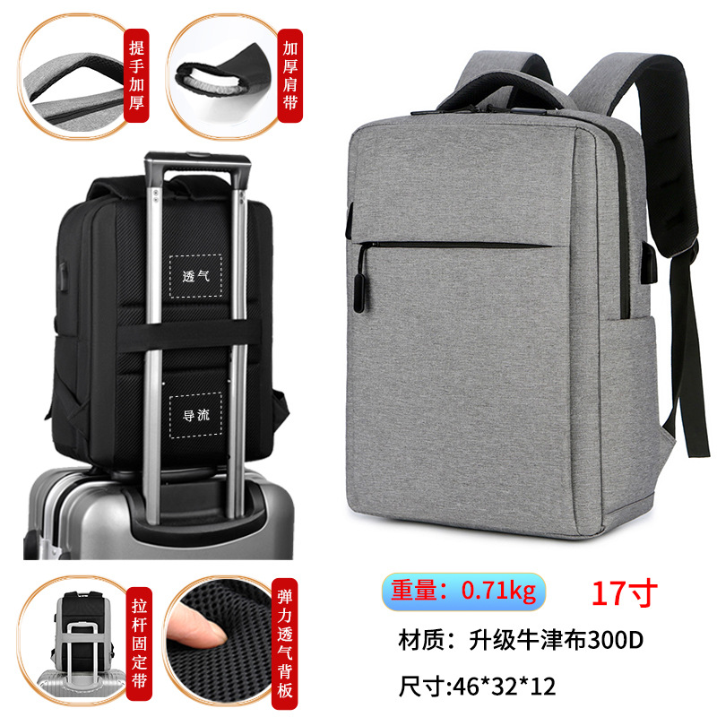 Mochila de negocios personalizada transfronteriza para hombres de alto nivel, bolso de computadora ligera, logotipo de impresión de gran capacidad, mochila de viaje