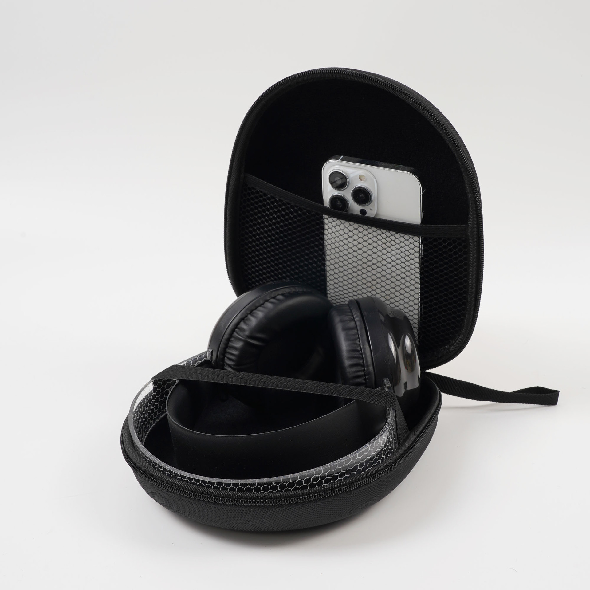 工厂现货头戴式耳机收纳包  EVA有线耳机蓝牙耳机数码通用抗压耳