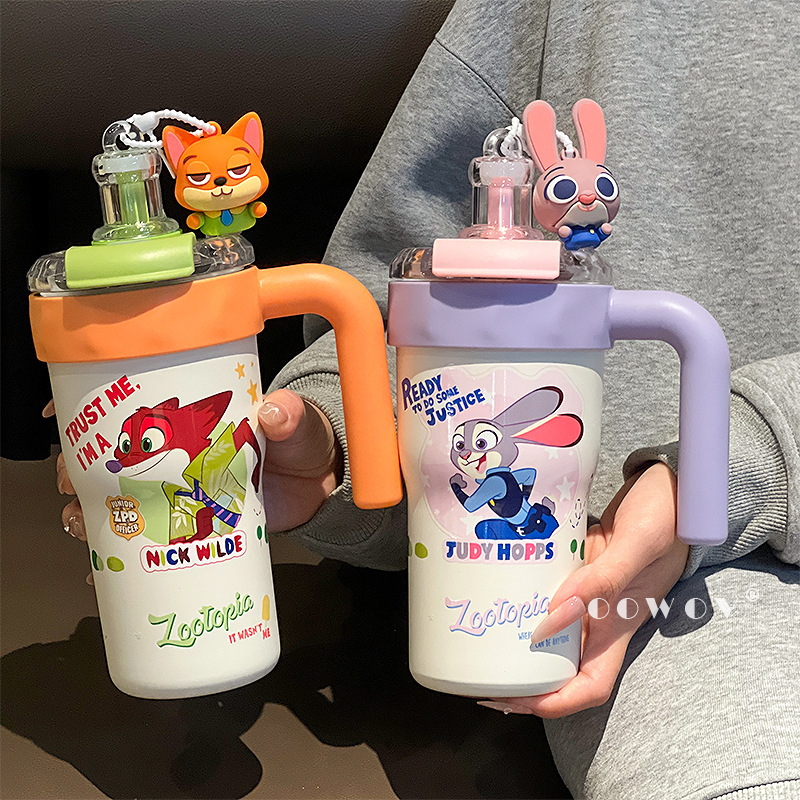 ズートピア ジュディ ニック 断熱カップ レディース 大容量 カップル ウォーターカップ オフィス ストローカップ 高価値|undefined