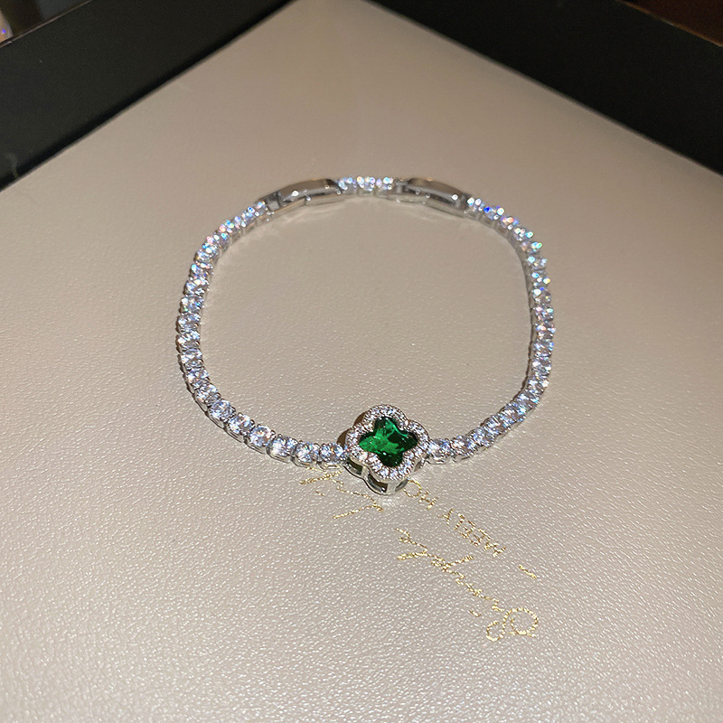 Diseño de nicho Pulsera de temperamento de alta calidad Pulsera Joyas de pulsera de circonita súper parpadeante Pulsera de estilo ins Mujer