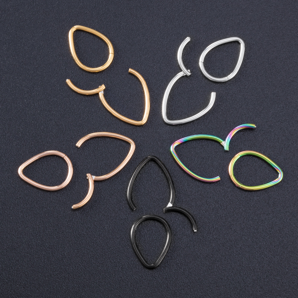 Simple Style Solid Color Stainless Steel Nose Ring 1 Piece