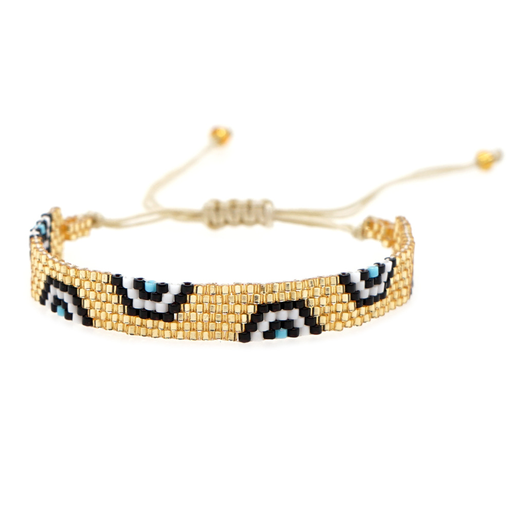 3g Weight Bracelets Classification Holiday Occasion Glass Material Geometric Pattern Women'S Gender Bohemian Style Bohemian Geometric Glass Bracelets 8