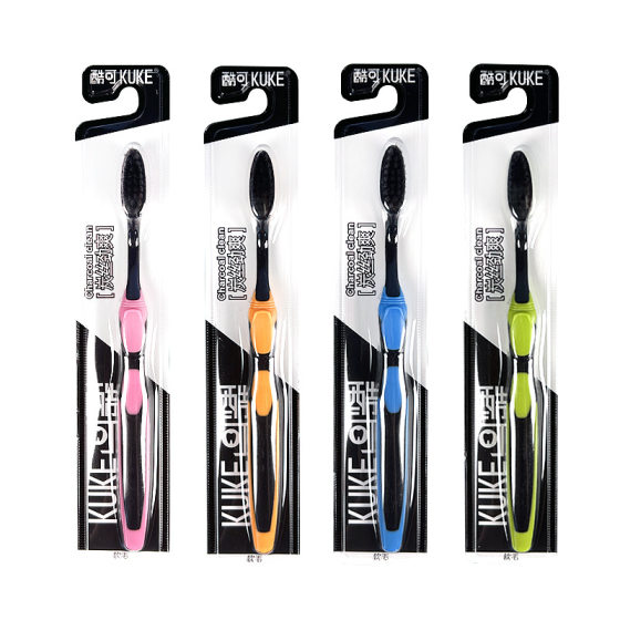 Hot Super Affordable Bamboo Charcoal Bristles Adult Soft Hair Toothbrush Independent Blister Packaging Home Department Store Super