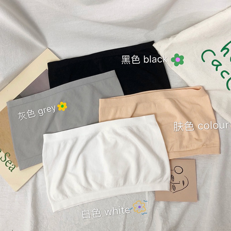 봄과 여름 신입생 통기성 모든 매치 스트랩리스 러닝 방지 라이트 내부 짧은 원피스 스트랩리스 여성용 하의 가슴 랩