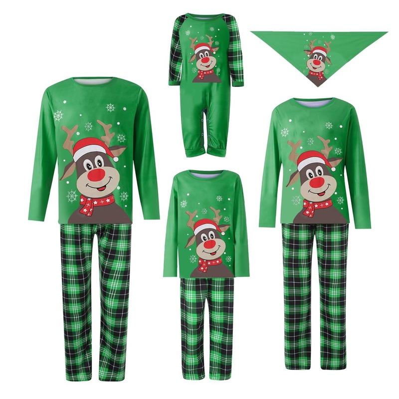 国境を越えてアマゾンの起爆金を提供する欧米のクリスマスパジャマセット3dプリント親子服家庭服2点セット|undefined