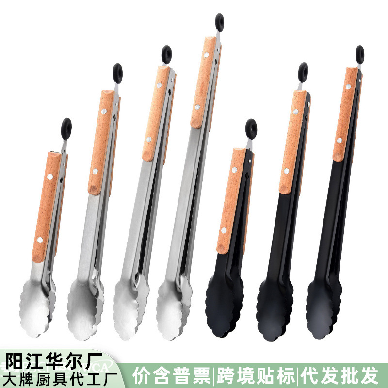 Clip de alimentos de acero inoxidable en stock, clip de barbacoa, clip de filete casero, clip de pan, clip de carne asada, clip de comida cocinada