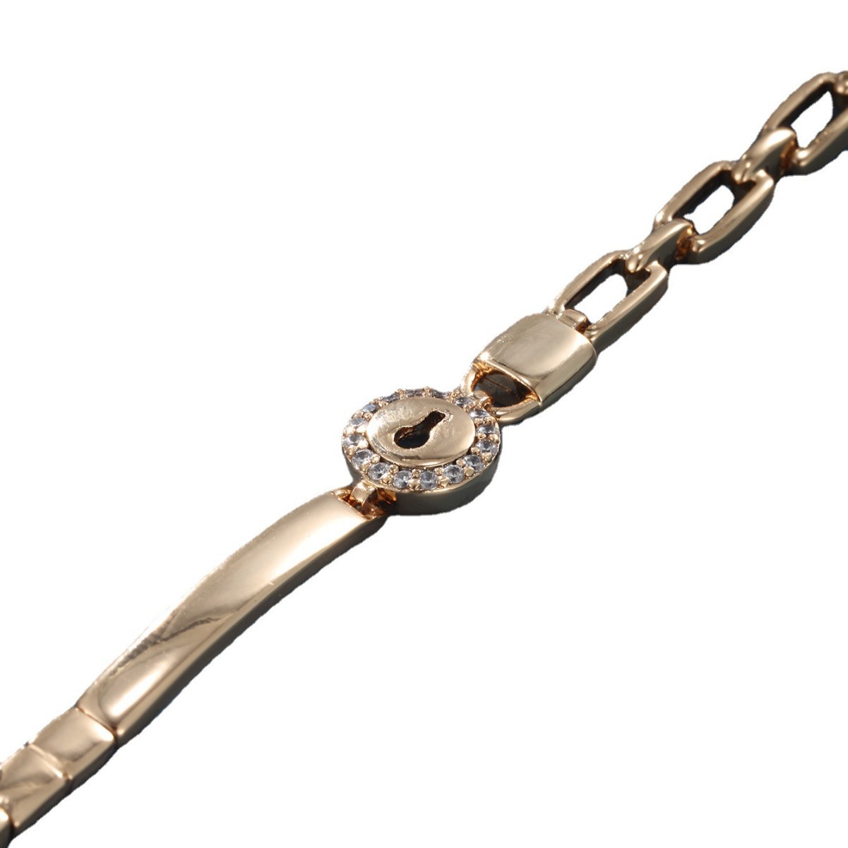 Xuing joyería oro cerradura redonda agujero moda costura pulsera europea y americana moda personalizada diseño pulsera al por mayor