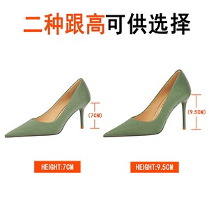 7239-2 European and American style retro high heels for women's shoes, slim heels, super high heels, shallow cut, p