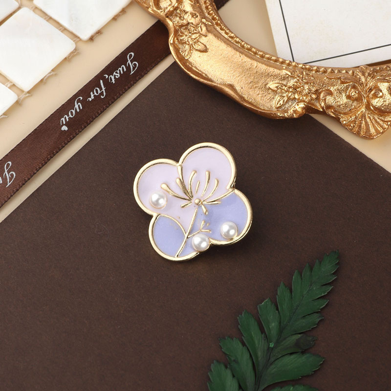 Retro Baroque Classic Pearl Oil Drop Brooch Men's and Women's Fashion Enamel Round Badge Palace Retro Pin Ready in Stock