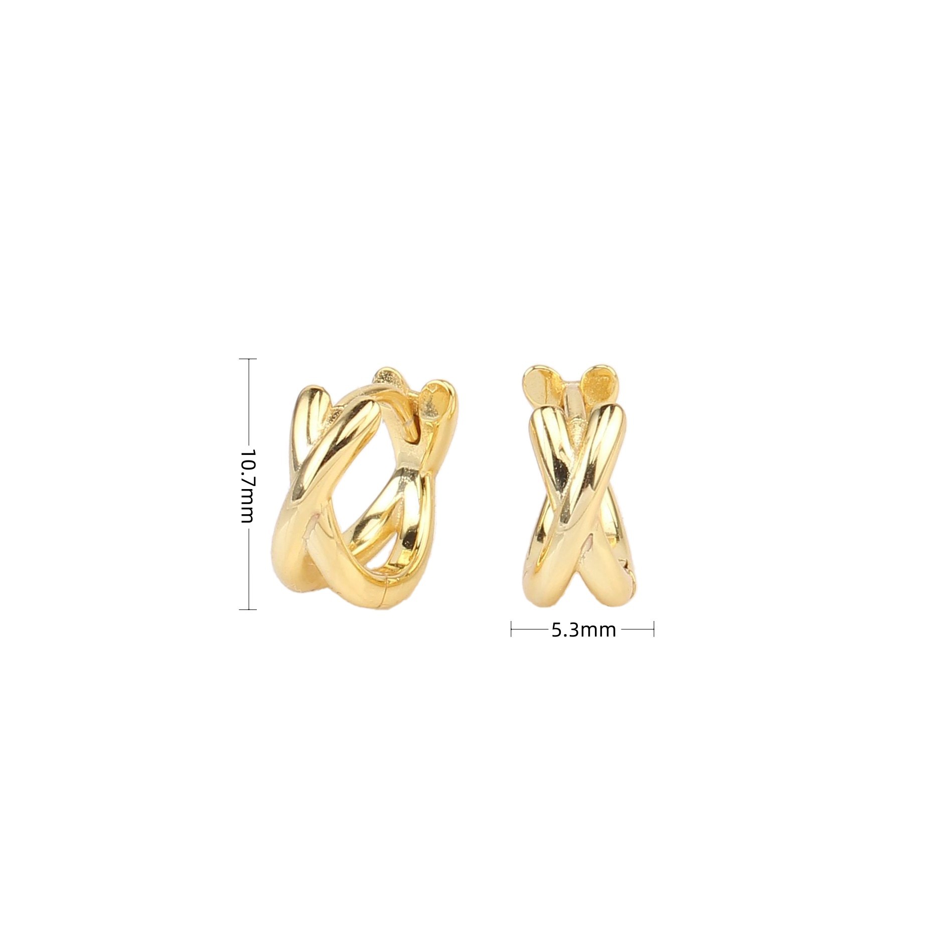 1 Pair Simple Style Geometric Sterling Silver Plating White Gold Plated Gold Plated Earrings display picture 1