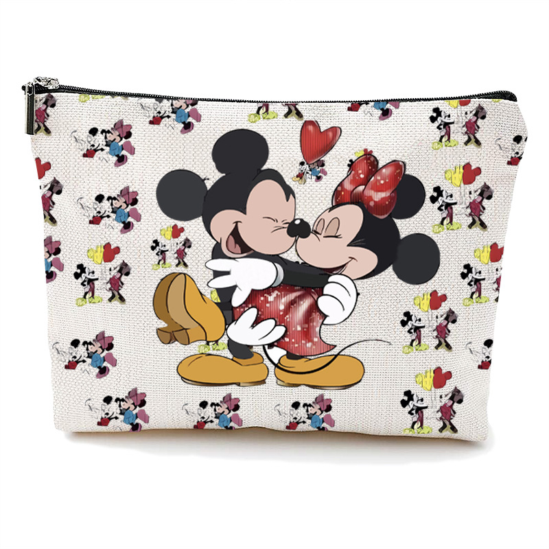 Amazon bolsa de maquillaje transfronteriza impresión doble cara Mickey Mouse gran capacidad bolsa de cremallera bolsa de lavado al por mayor