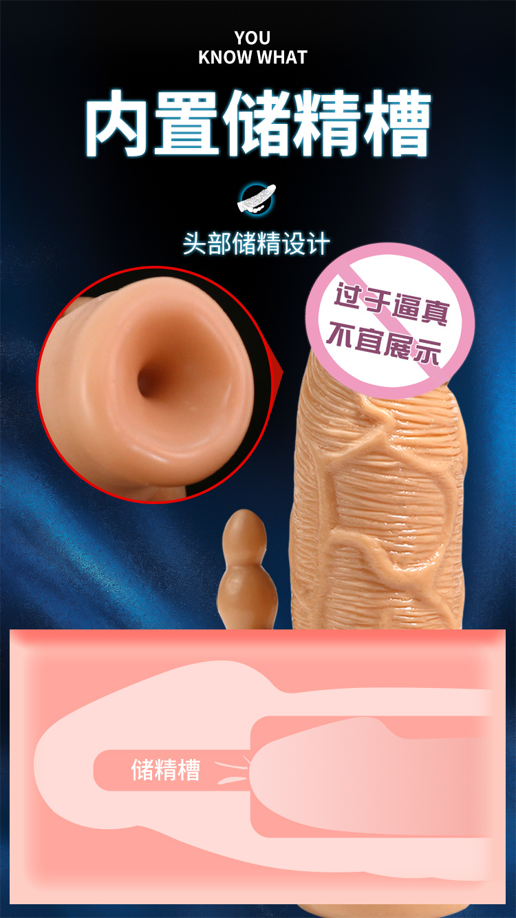 Jiuai Men’s Wearable Hollow Wolf Tooth Sleeve in TPE, Manual Couples Toy — detail image 24