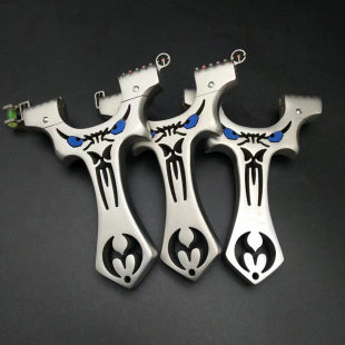 Double row slingshot with flat rubber bands, toy, monster